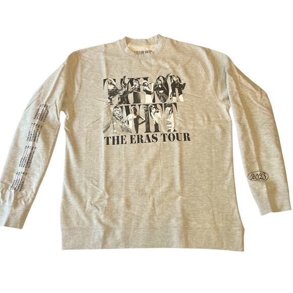TAYLOR SWIFT NWT | OFFICIAL ERAS TOUR GRAY CREWNECK SWEATSHIRT | SIZE XL - Picture 2 of 9